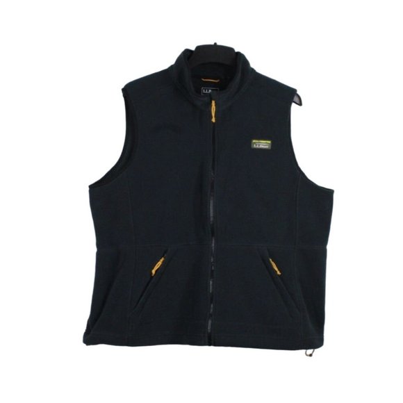 L.L. Bean Jackets & Blazers - LL Bean Mountain Classic Black Fleece Full Zip Pockets Vest Size 2X